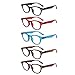 LianSan 5 Pairs Readers Spring Hinged Round Reading Glasses for Men and Women L3712