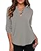 LOSRLY Women's 3/4 Long Sleeve Tshirts Casual Work Blouse Office Top 12/14 Large Grey