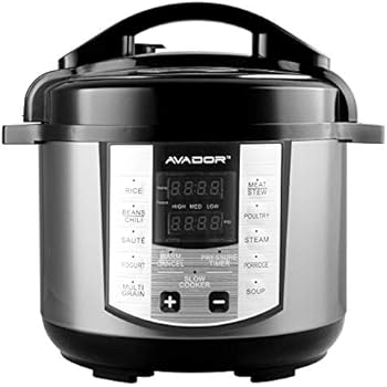 Avador AV-13CS603W 10 Preset Menu Pressure Cooker 6Qt/1000W, Stainless Steel Cooking Pot and Exterior