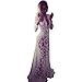 Chicnova Women Sexy Deep-V Long Sleeve Lace Beach Dress See-through Mullet Dress