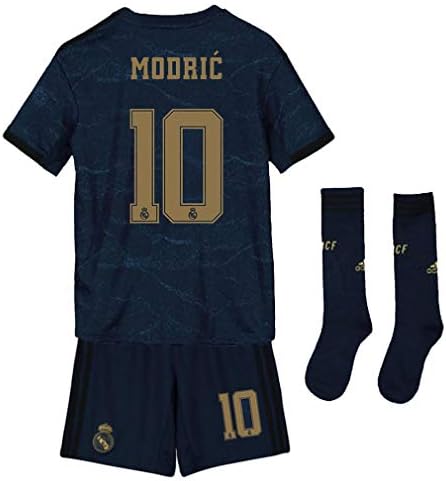 Saint George Real Madrid 2019-2020 New Season #10 Modric Away Kids/Youths Soccer Jersey & Shorts & Socks Blue (6-13years)