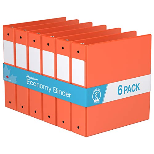 Premium Economy, Round Ring, Binder, 6 Pack (2", Orange) - Thumbnail 6