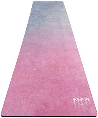 Yoga Mat Towel Combo. Eco-Friendly, Non-Slip, Reversible, Machine Washable, Yoga Mat + Towel Combined. Ideal for Hot Yoga, Bikram, Pilates, or Sweaty Practice. Free Strap. (Cherry Blossom)