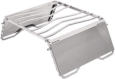 クッカースタンド グリルスタンド キャンプ アウトドア バーベキュー 風防板付き 4段調整機能付き