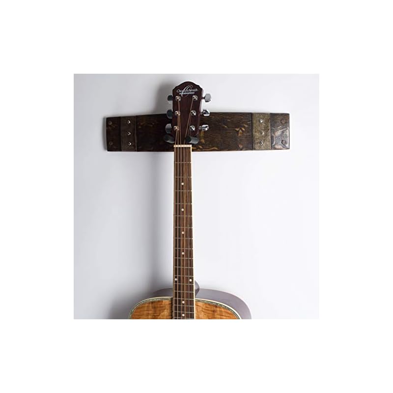 Wine Barrel Guitar Rack, Dark Walnut Finish
