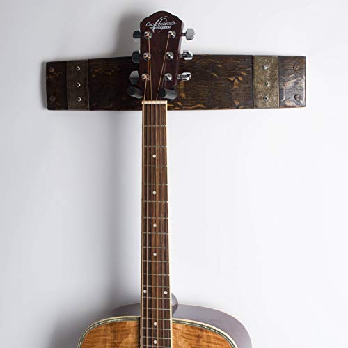 Wine Barrel Guitar Rack, Dark Walnut Finish