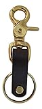 Genuine Leather Key Chain Ring Fob Solid Brass Fixures, Attaches to Belt Loops, Made in the USA By Amish Craftsman - Great Gift for Dad, Uncle, or Grandpa