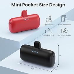 [2-Pack] Mini Portable Charger for iPhone,5200mAh