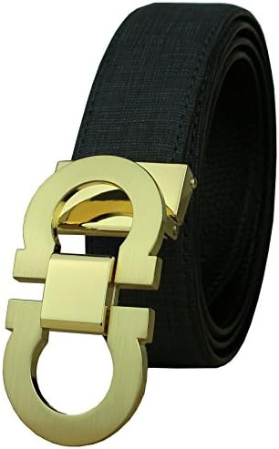 Heepliday Men's designer synthetic Grey Leather dress Belt Up to 40inch