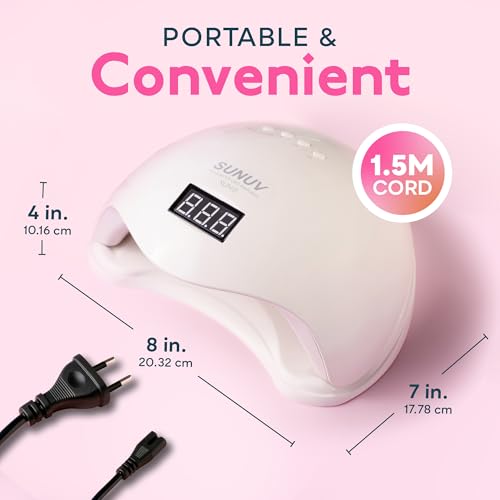 SUNUV SUN5 UV LED Nail Dryer Smart Nail Dryer 2.0 for Gel Polish with Timer, Sensor and LCD Screen at Home and Beauty Salon