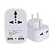LURICO 2 USB Travel Power Adapter Charging Port Universal Charger Travel Adapter for European Outlets - Type E, Type F - Europe Plug Adapter Works in Germany, France, Europe, Russia & More