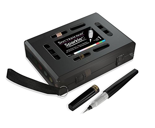 Spectrum Noir Crafter s Companion Sparkle Glitter Brush Pen Set with Case Spring, Summer, 12 Piece