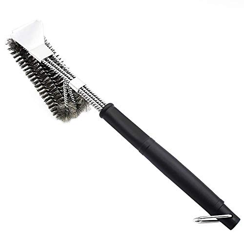 Wimaha BBQ Grill Brush,Barbecue Brush with Scraper,Long Handle Cleaner for Cooking Grates,Racks&Burner,18\