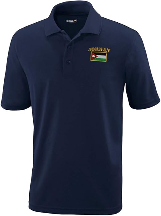 Performance Golf Tees Jordan Flag Embroidery Polyester Short Sleeves Polo Shirts for Men Navy 2X 
