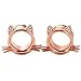 Longbeauty 2Pcs Rose-Gold Cute Kitten Ear Plugs Tunnels Gauges Stretcher Piercings in 3 Colors Gauge 0g