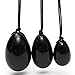 [GTC Certified]SanSiDo Jade Egg Yoni Egg Massage Stone 3Pcs 100% Natural Black Obsidian Exercise Egg To Train Pelvic Muscles Kegel Exercise (Black) (Black01)