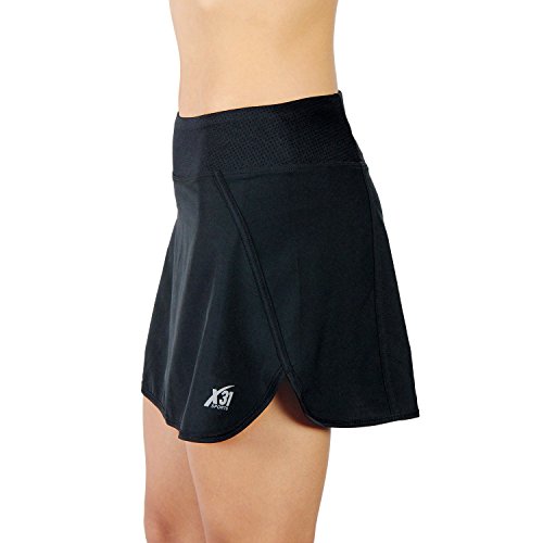 X31 Sports Running Skirt Tennis Skort with Shorts and Pockets (Black, Medium)