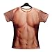 Eaglebeky Men Funny Muscle Tee shirt Undershirt 3D Print Short Sleeve T-Shirts Muscle Six Pack Abs T-shirt for Man (XL)