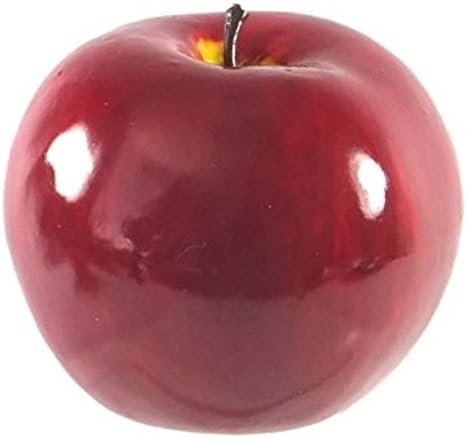 Mezly 6pcs Decorative Large Artificial Red, Green, and Mix Apple Plastic Fruits Home Party Decor (RED)