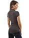 PattyBoutik Women Shawl Collar Short Sleeve Blouse (Dark Heather Gray Small)