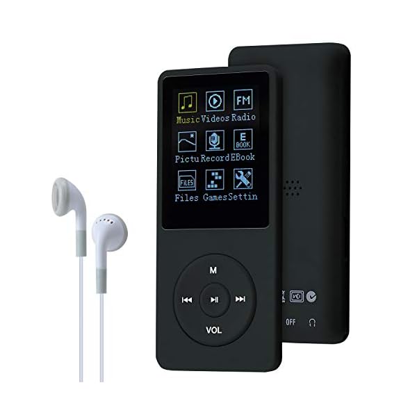 COVVY Slim Music Player 8 GB Portable Lossless Sound 70 Hours Screen MP3 Player Support up to 64 GB (Black)