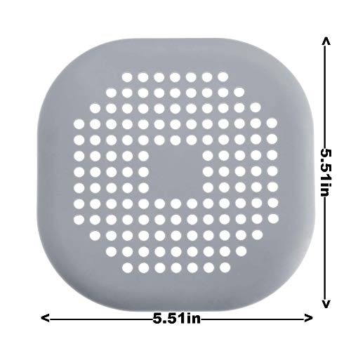 Shower Drain Cover silicone,Drain Protector, Hair Trap,Hair Catch,Drain Filter,Sink Strainer 2 Pack Grey