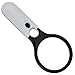 Magnifier 3 LED Light, Handheld Magnifying Glass with Light 3X 45X Illuminated Loupe Lens,Great Tool for Visual Impairment, Black White