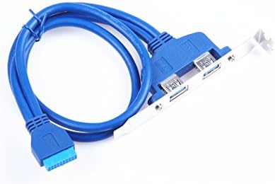 XINY Dual Port USB 3.0 Female to Motherboard 20Pin Header Male Slot Adapter Cord 50cm Built turn external converter cable Internal to External