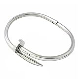 Baoli Titanium 18k Gold Nail Cuff bangle bracelet (silver)