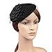VBIGER Fascinator Hats Wedding Hats Pillbox Hat Woolen Felt Hat Bow Veil For Women (Black 4)