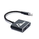 iPhone 7 Adapter, AMZ digital Dual-Use iPhone 7 Plus Adapter, Lightening to 3.5 mm Aux Headphone and Charger Support IOS 10.3 or Up, Two Color Available