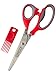 Herb Kitchen Scissors (Shears) with 5 Stainless Steel Blades by Comfify - Burgundy Red & Grey Color