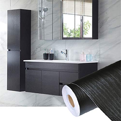 Self Adhesive Waterproof Black Wood Wallpaper Roll for Furniture Door Desktop Cabinets Wardrobe Vinyl Wall Contact Paper 60cmx3m