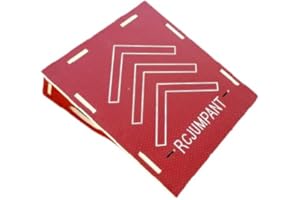 RCJUMPANT Kids Skateboard & Bike Ramp,RC Car & Dirt Bike Jump Ramp– Heavy-Duty BMX, Scooter – 3 Sizes, Portable, Non-Slip– Easy Assembly, No Tools Needed (Red, 26 "L x 24" W x 8 "H)