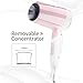 1600W Mini Travel Hair Dryer Folding Handle for Faster Drying BESTBOMG Lightweight Salon Small Pink Hair Blow Dryer with Detachable Styling Concentrator 2 Heat Setting Cool Shot Button Hot Air Brushes