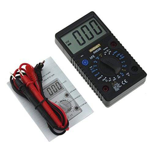 Dressffe AN8206 Digital Multimeter Large Displays Amps Output Voltage Ohm Probe Tester