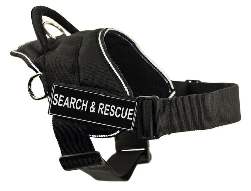 Dean & Tyler DT Fun Works Dog Harness with Search and Rescue Velcro Patches, Fi…