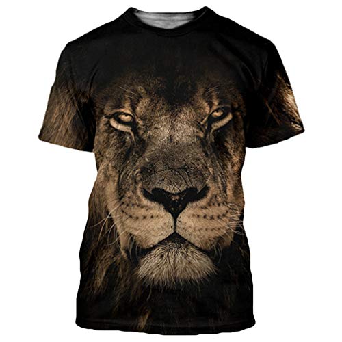 T-Shirt Men Women Poker King Lions Lamb 3D Print Short Sleeves Summer Streetwear