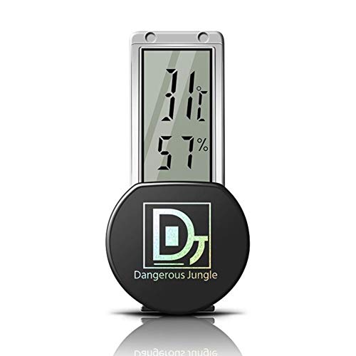 Gati-way Reptile Terrarium Thermometer Hygrometer, Digital Display Pet Rearing Box Thermometer Hygrometer with Suction Cup