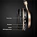 BASEMAN Wireless Bluetooth Headphones Over Ear, Long Battery Life Stereo Deep Bass Headset with Mic Wireless and Wired Headphones for iPhone Computer TF Card Slot Teens Boys Men Adults - Black Gold