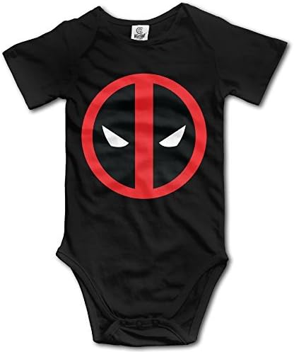 Black Baby's Wade Wilson Deadpool Logo Romper Jumpsuit