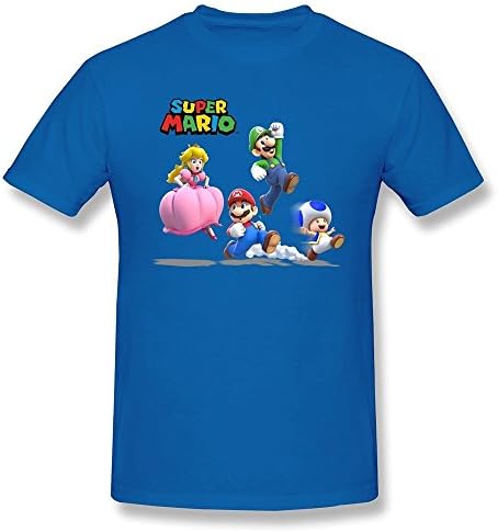ZHUYOUDAO Custom Main Crew Super Mario 3D World T Shirt For Men RoyalBlue L