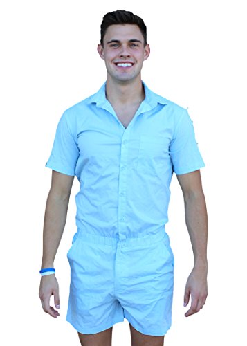 Zesties Male Romper (Large, Sky Blue Chambray)