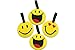 Finex 4 Pcs Set Emoji Smiley Face Smiling Silicone Travel Luggage Baggage Identification Labels ID Tag for Bag Suitcase Plane Cruise Ships with Belt Strap