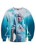CHICOCO Stylish Digital Print Crew Neck Long Sleeve Pullover Sweater Sweatshirt
