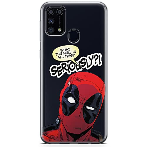 Funda para teléfono móvil de ERT GROUP para Samsung M31 Original y con Licencia Oficial de Marvel con diseño Deadpool 010 Adaptada a la Forma del teléfono móvil, parcialmente Transparente