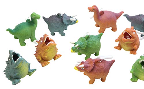 Bulk - 12 Pooping Dinosaurs Novelty Keychains - Sensory Anxiety Fidget Gag Clips