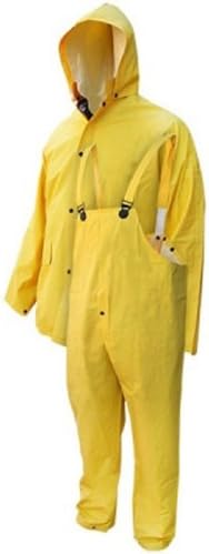 Bob Dale 95-1-601-XL 3PC PVC Polyester Rain Suit, X-Large, Yellow