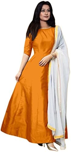 Women's Tapeta Silk Anarkali Fancy Gown. (204_Free Size)