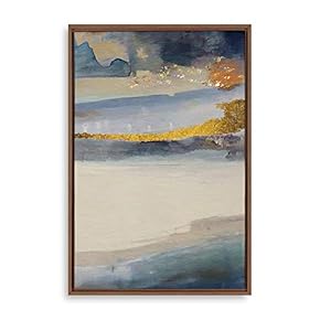 SIGNFORD Framed Canvas Home Artwork Decoration Golden Abstract...